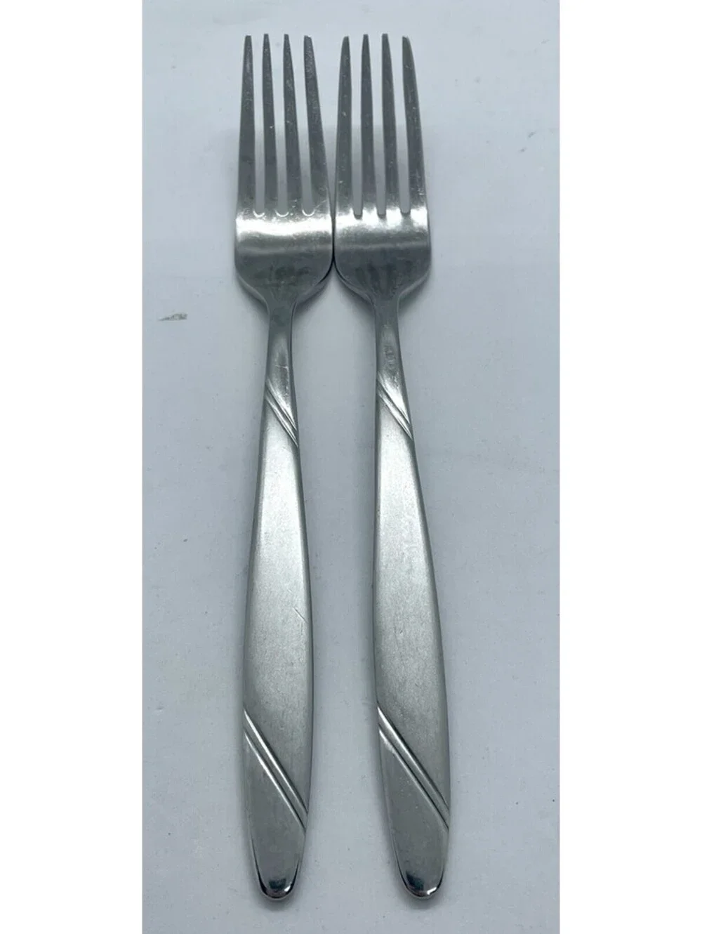 (2) Oneida RISOTTO 18/10 Stainless Frosted Handle Salad Fork Lot ~ 6 3/4